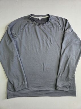 Peter Millar Gray Long Sleeve Crewneck Pullover Shirt Size Large